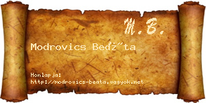 Modrovics Beáta névjegykártya